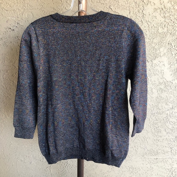 ModCloth Rainbow Metallic Button Front Cardigan Size M - Picture 7 of 8